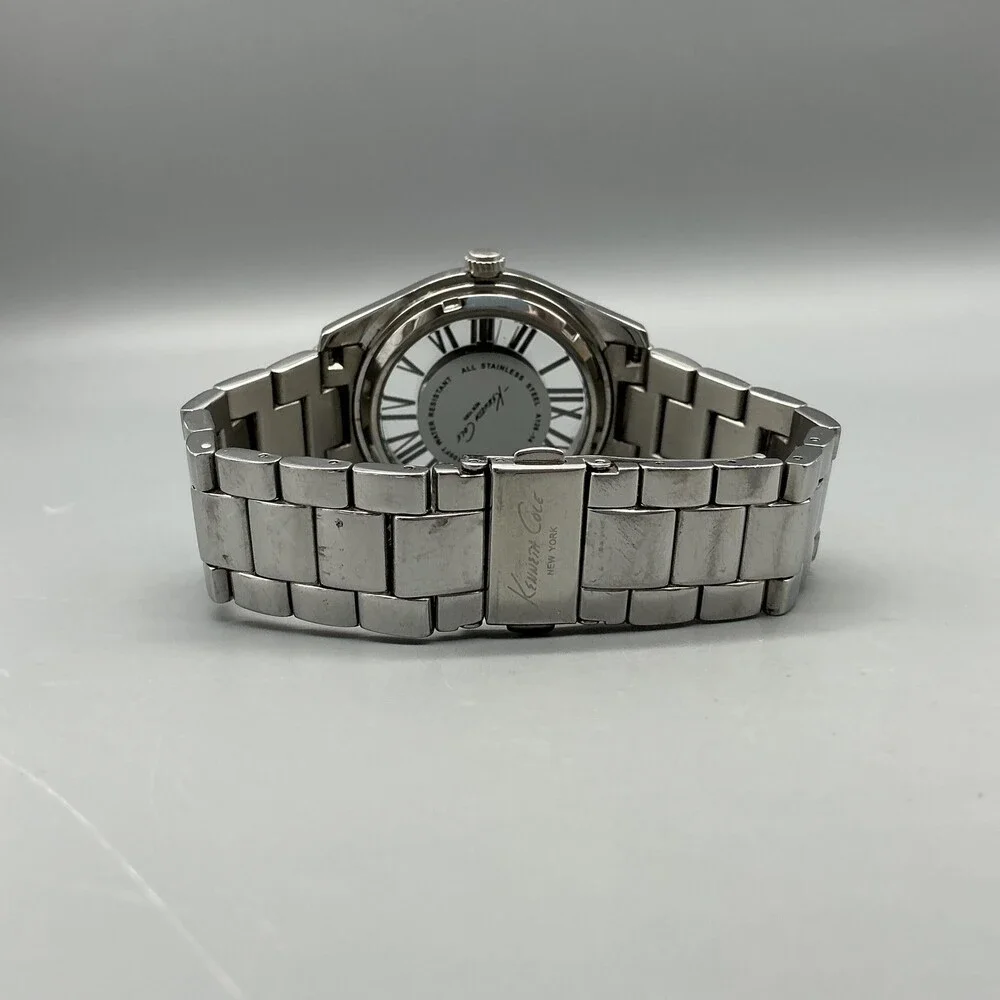 Kenneth Cole New York Womens Watch 40mm Rose Dial Crystals New Battery 7.5